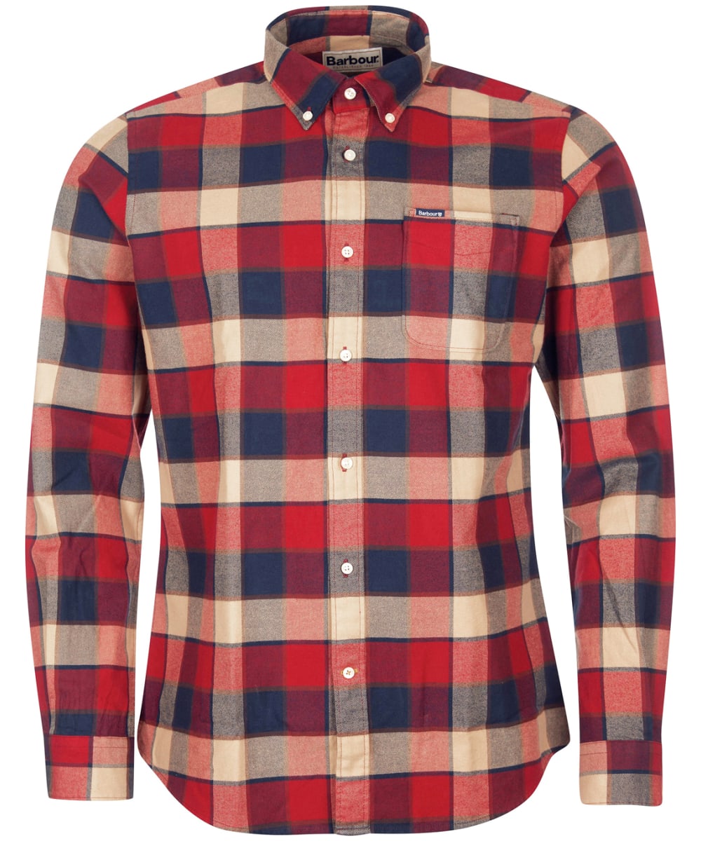 View Mens Barbour Valley Tailored Shirt Rich Red Check UK L information