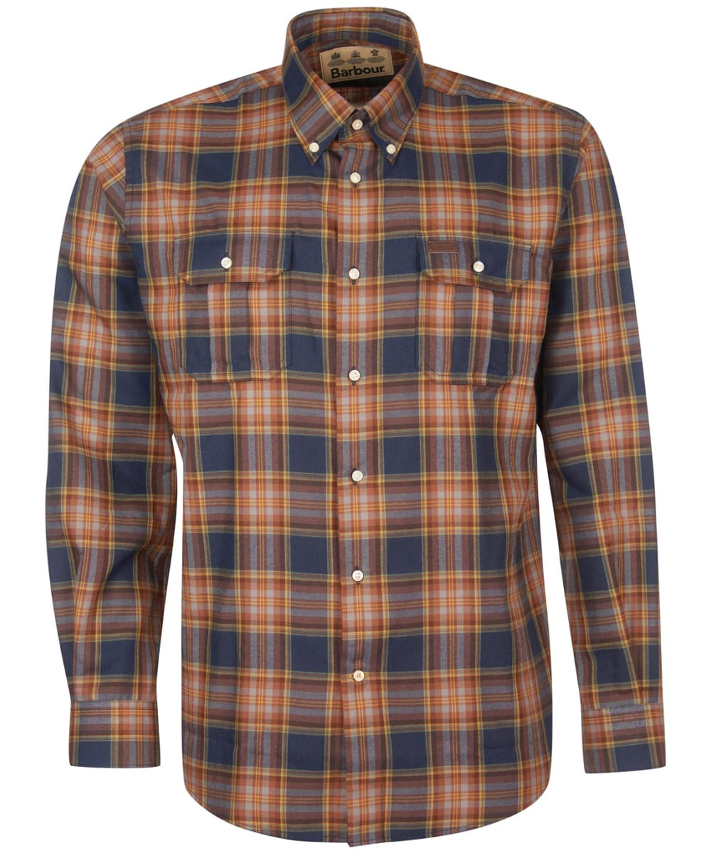 View Mens Barbour Singsby Thermo Weave Shirt Navy Check UK L information