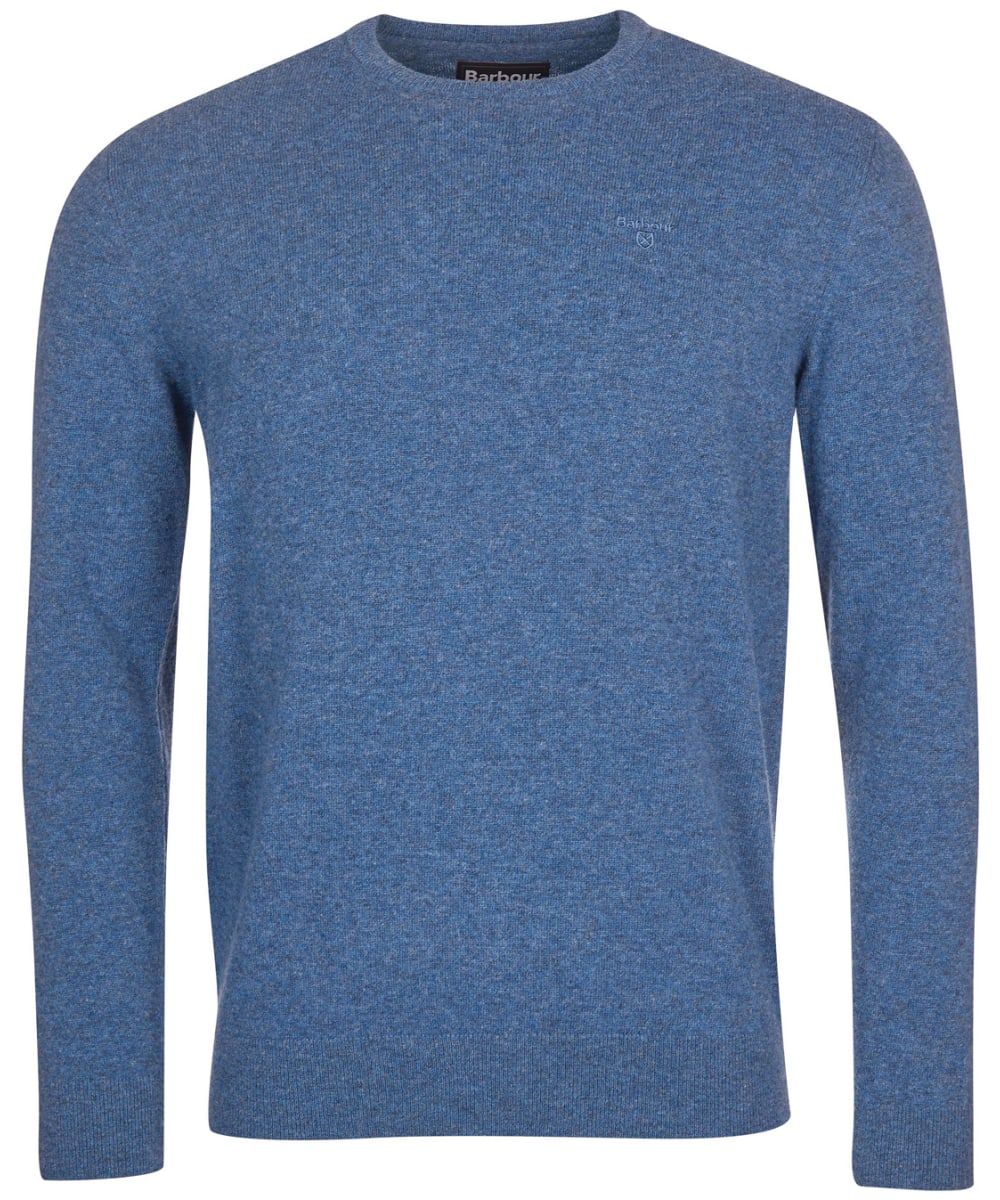 View Mens Barbour Essential Lambswool Crew Neck Sweater Sea Blue UK L information