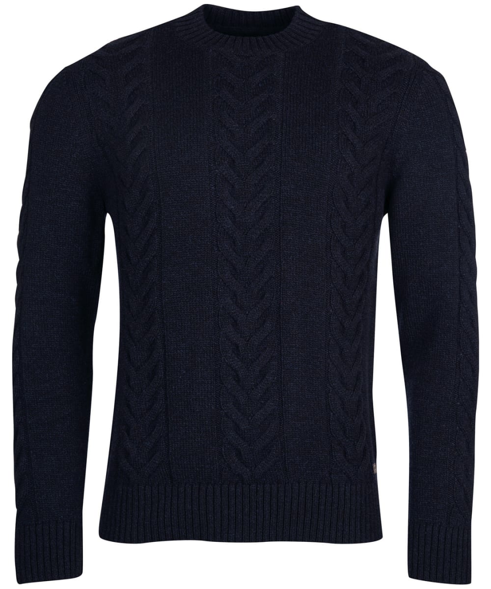View Mens Barbour Essential Cable Knit Navy Marl UK L information