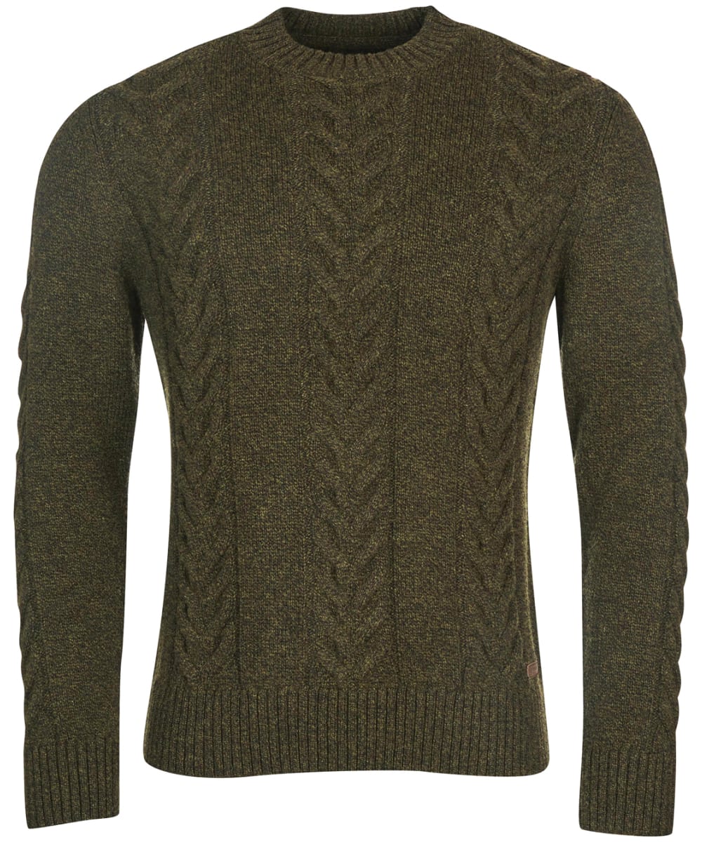 View Mens Barbour Essential Cable Knit Olive Marl UK M information