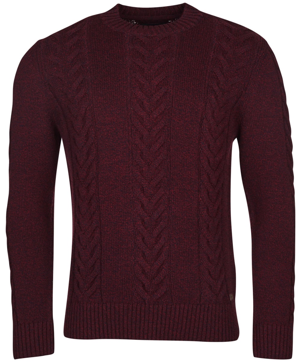 View Mens Barbour Essential Cable Knit Ruby Marl UK L information