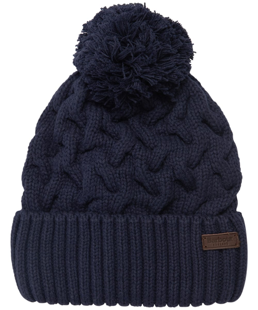 View Mens Barbour Gainford Cable Beanie Navy One size information