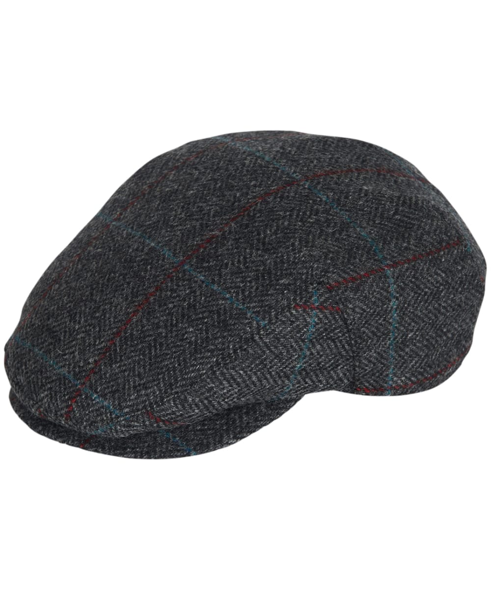 View Mens Barbour Cairn Flat Cap Charcoal Red Blue 7 58 62cm information