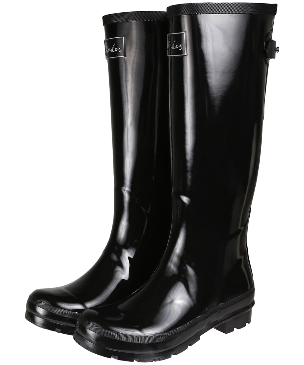 glossy field wellies with adjustable back gusset