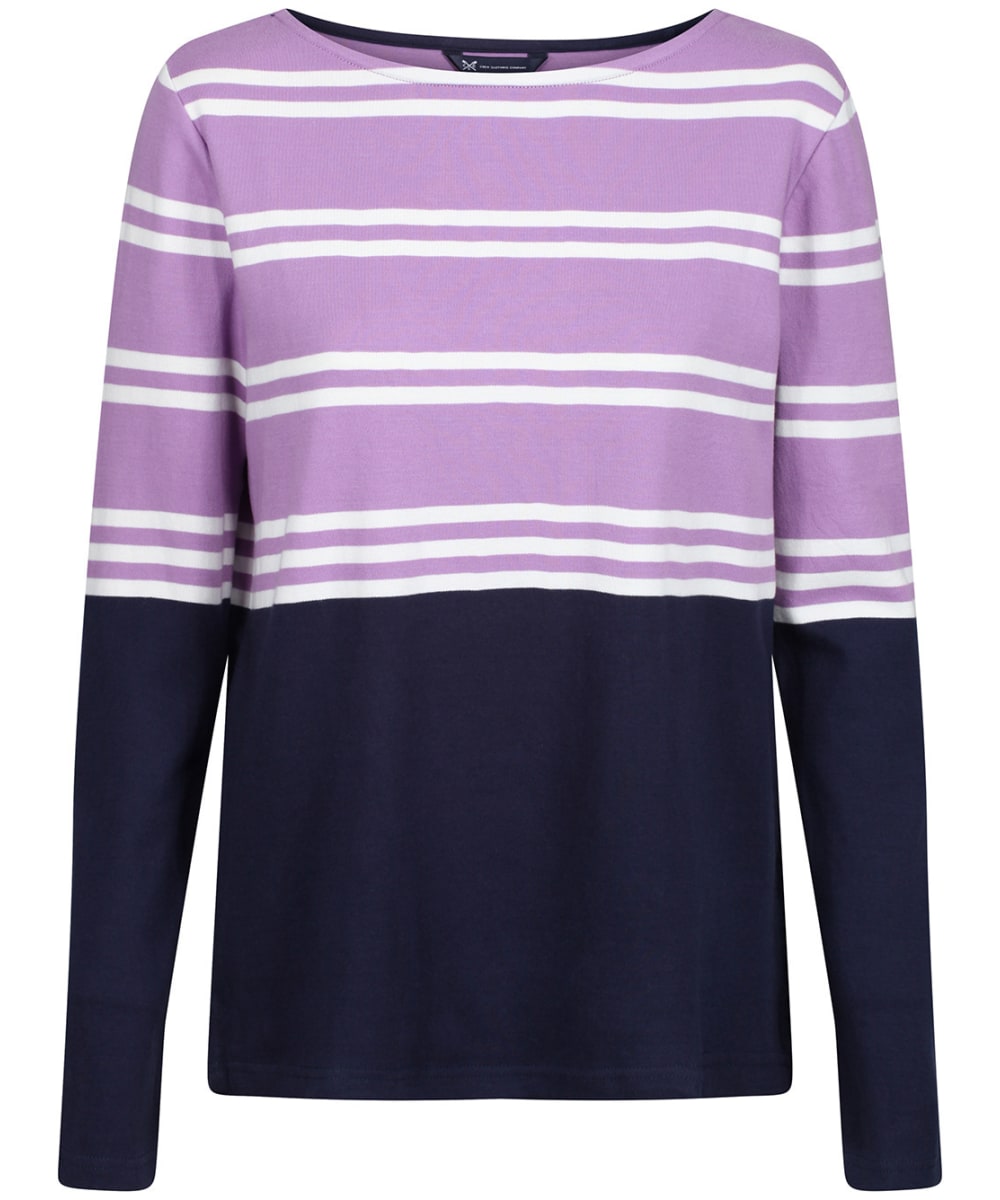 View Womens Crew Clothing Ultimate Breton Top Lilac White Navy UK 14 information