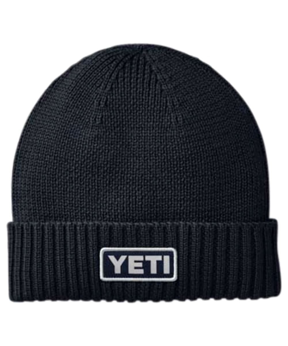 View YETI Logo Wool Blend Knitted Beanie Hat Navy One size information