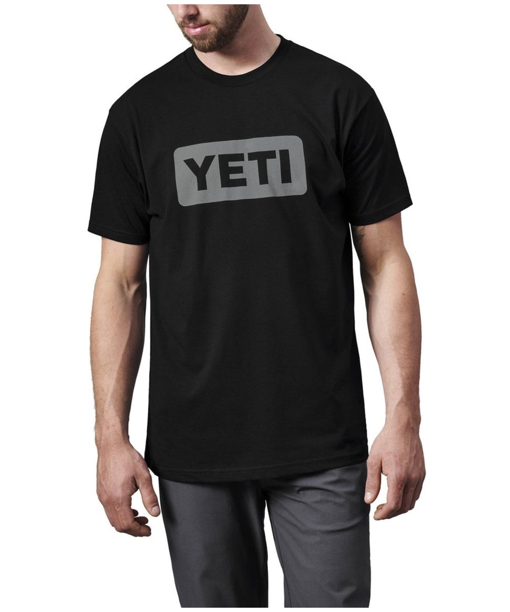 View YETI Logo Badge Short Sleeve Crew Neck TShirt Black Grey XL information