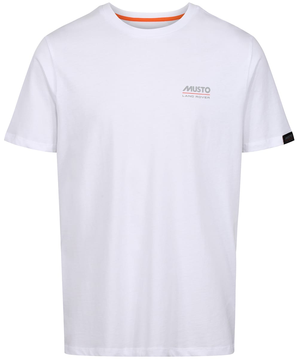 View Mens Musto Cotton Crew Neck Land Rover TShirt White UK L information