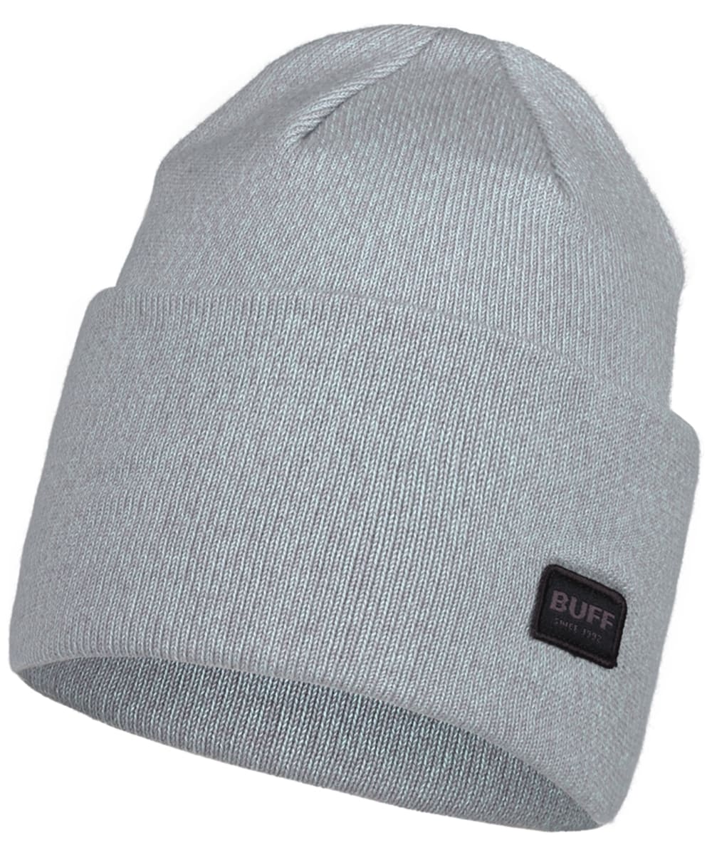 View Buff Niels Knitted Turn Up Beanie Hat Ash Grey One size information