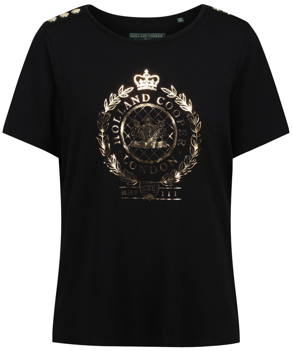 View Womens Holland Cooper Ornate Crest Relaxed TShirt Black XL information