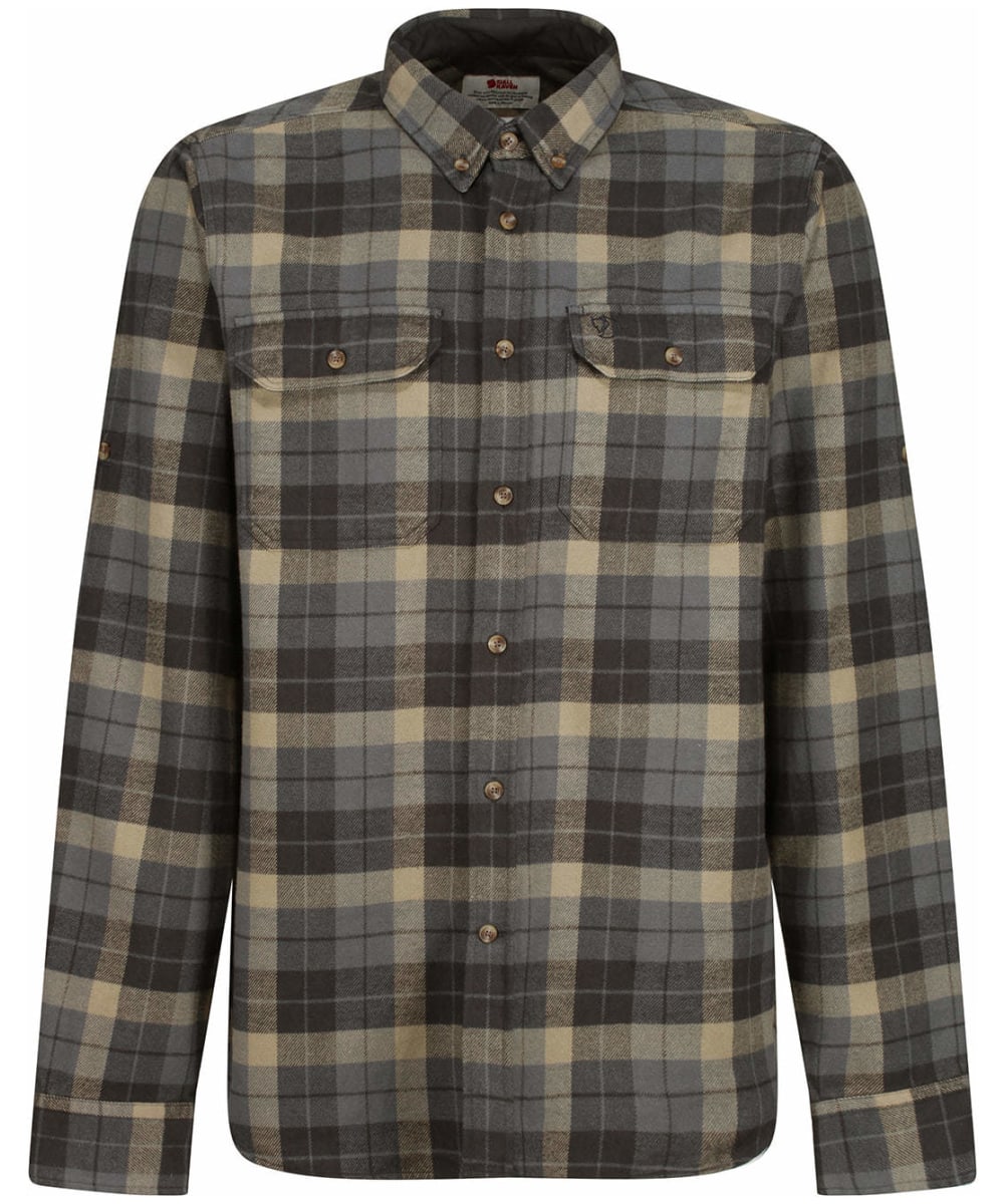 View Mens Fjallraven Singi Heavy Flannel Long Sleeve Shirt Super Grey Stone Grey UK XL information