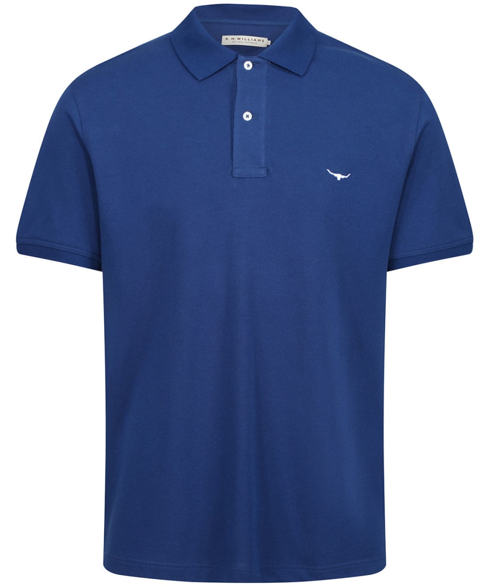 View Mens RM Williams Rod Short Sleeved Polo Shirt Blue UK S information