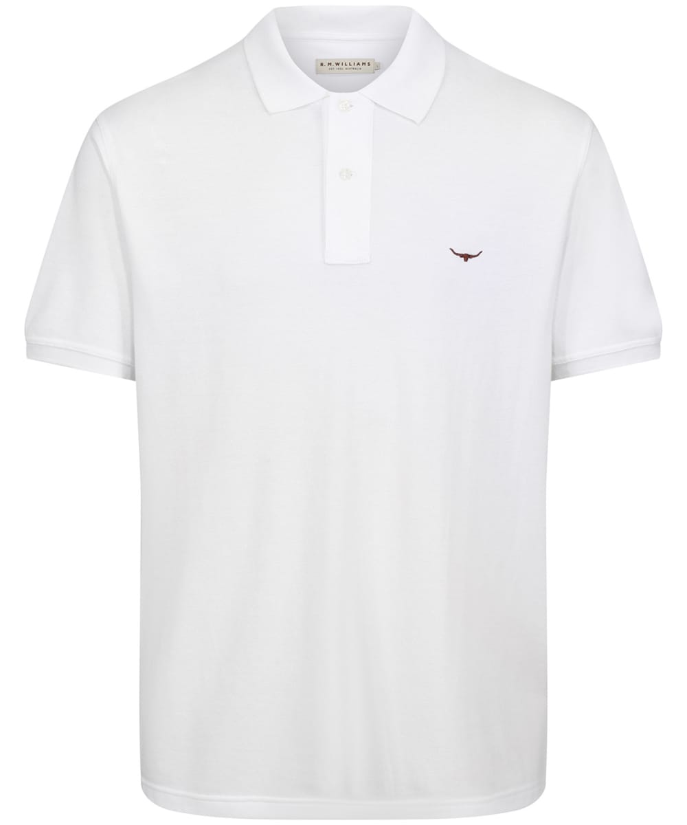 View Mens RM Williams Rod Short Sleeved Polo Shirt White UK S information