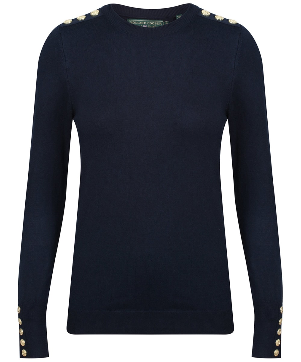 View Womens Holland Cooper Buttoned Knit Crew Neck Ink Navy UK 1416 information