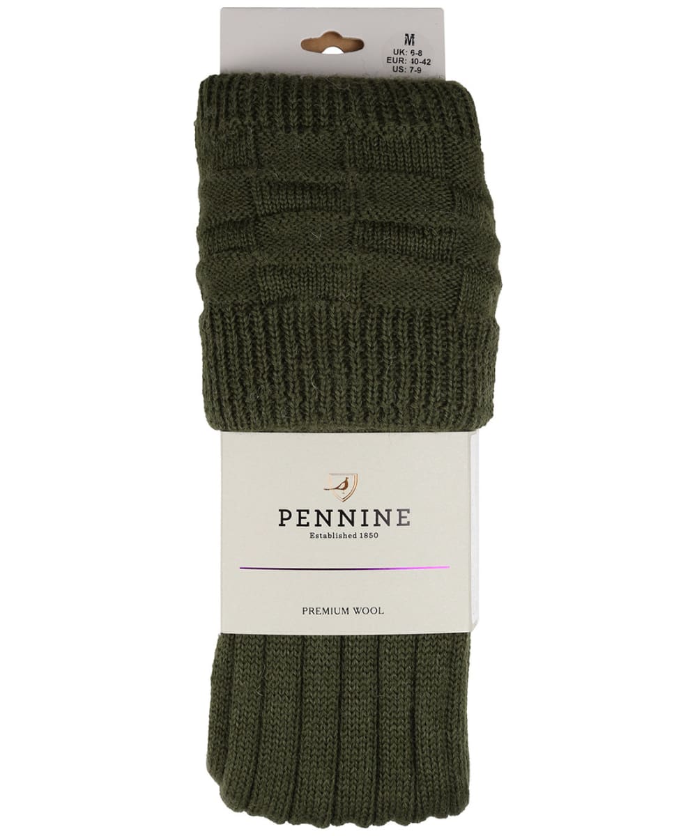 View Pennine Portland Wool Shooting Socks Olive M 68 UK information