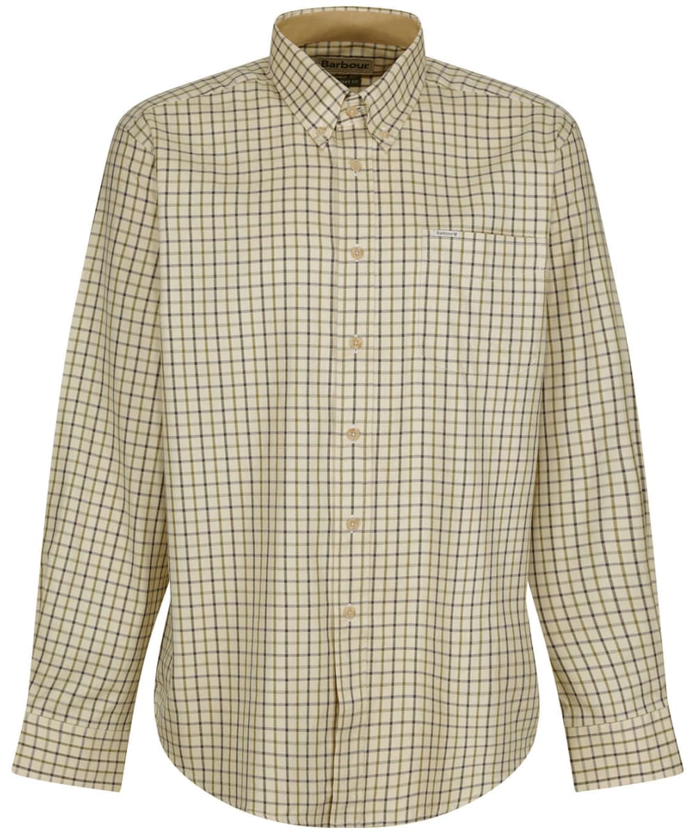 View Mens Barbour Sporting Tattersall Shirt Long Sleeve Navy Olive 2 UK M information