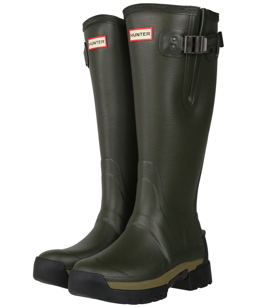 View Womens Hunter Balmoral Side Adjustable Neoprene Lined Tech Sole Boots Tall Dark Olive UK 8 information