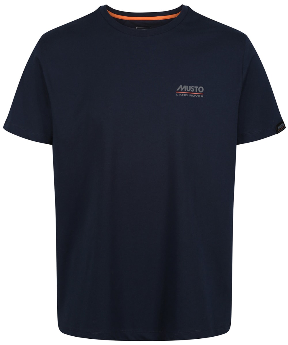 View Mens Musto Cotton Crew Neck Land Rover TShirt Navy UK S information