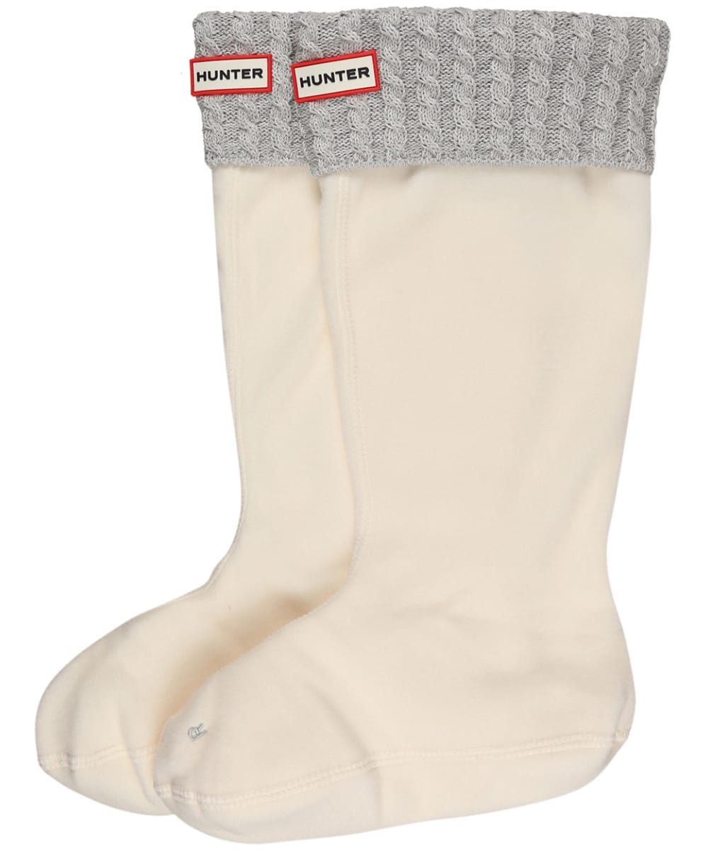 View Hunter Recycled Mini Cable Knit Boot Socks Tall Hunter White Pale Grey XL 911 UK information