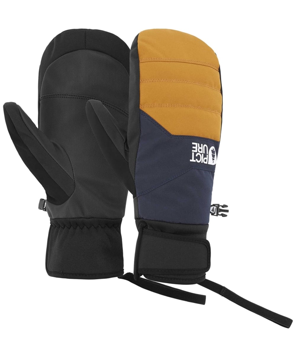 View Mens Picture Caldwell Waterproof Insulated Mitts Dark Blue Camel 10 information