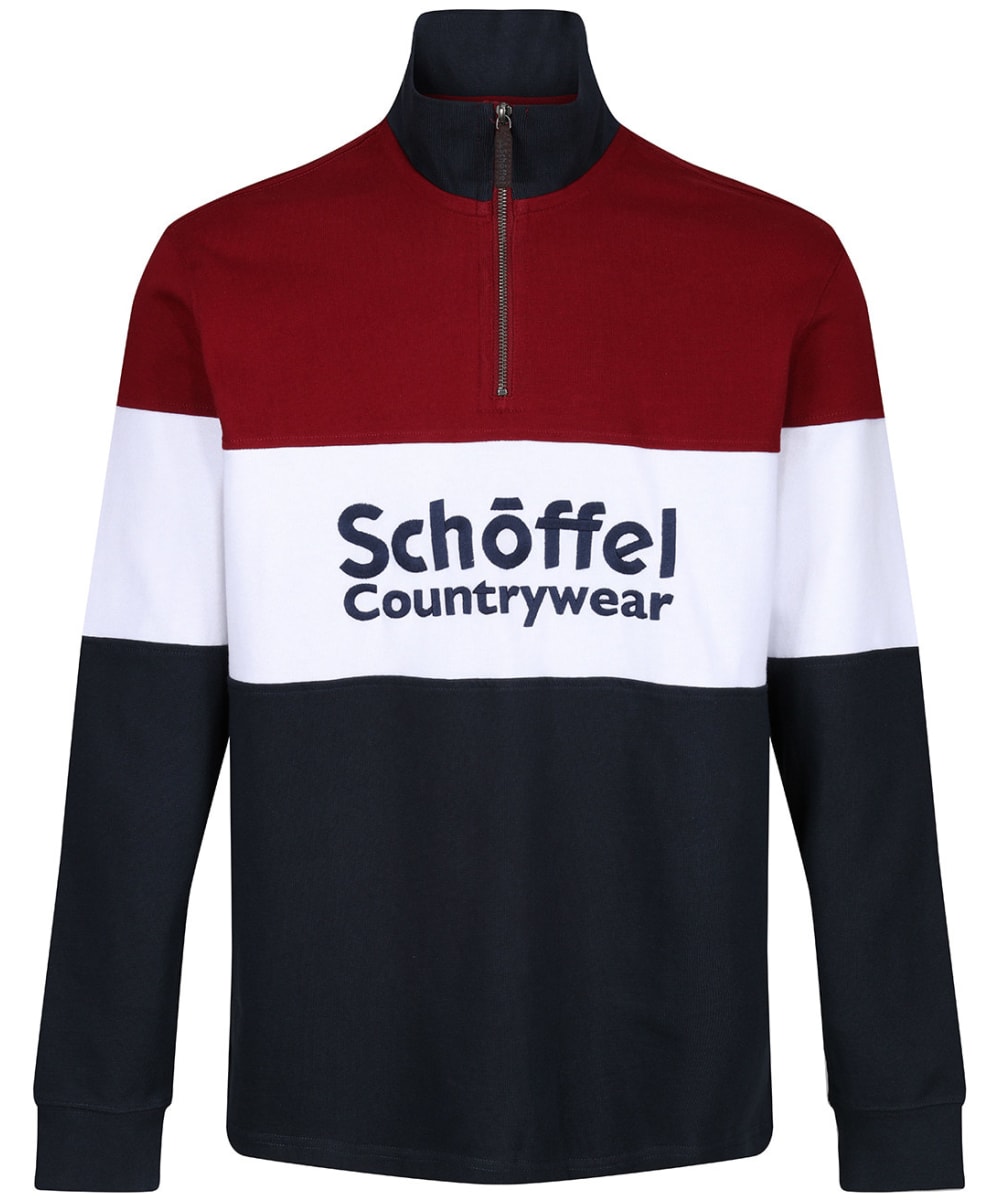 View Schoffel Exeter Heritage 14 Zip Rugby Shirt Bordeaux UK XS information