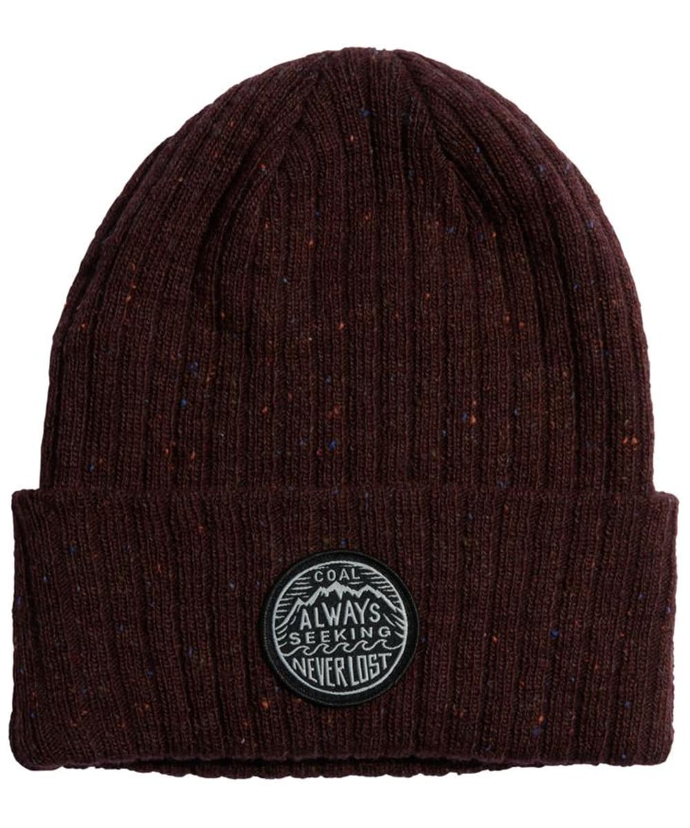 View Coal The Oaks Variegated Rib Knit Cuffed Beanie Maroon One size information