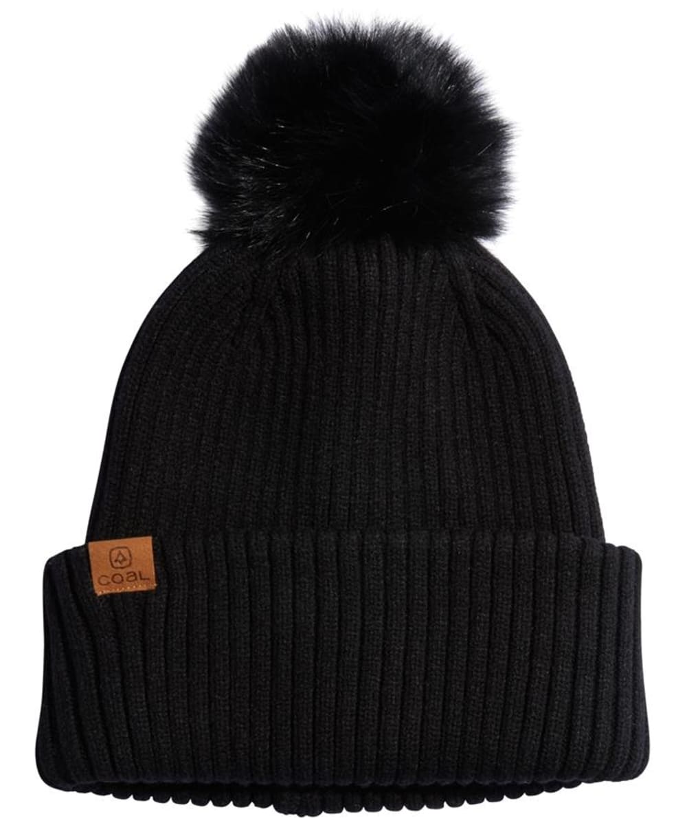 View Womens Coal The Willow Soft Rib Knit Bobble Hat Black One size information