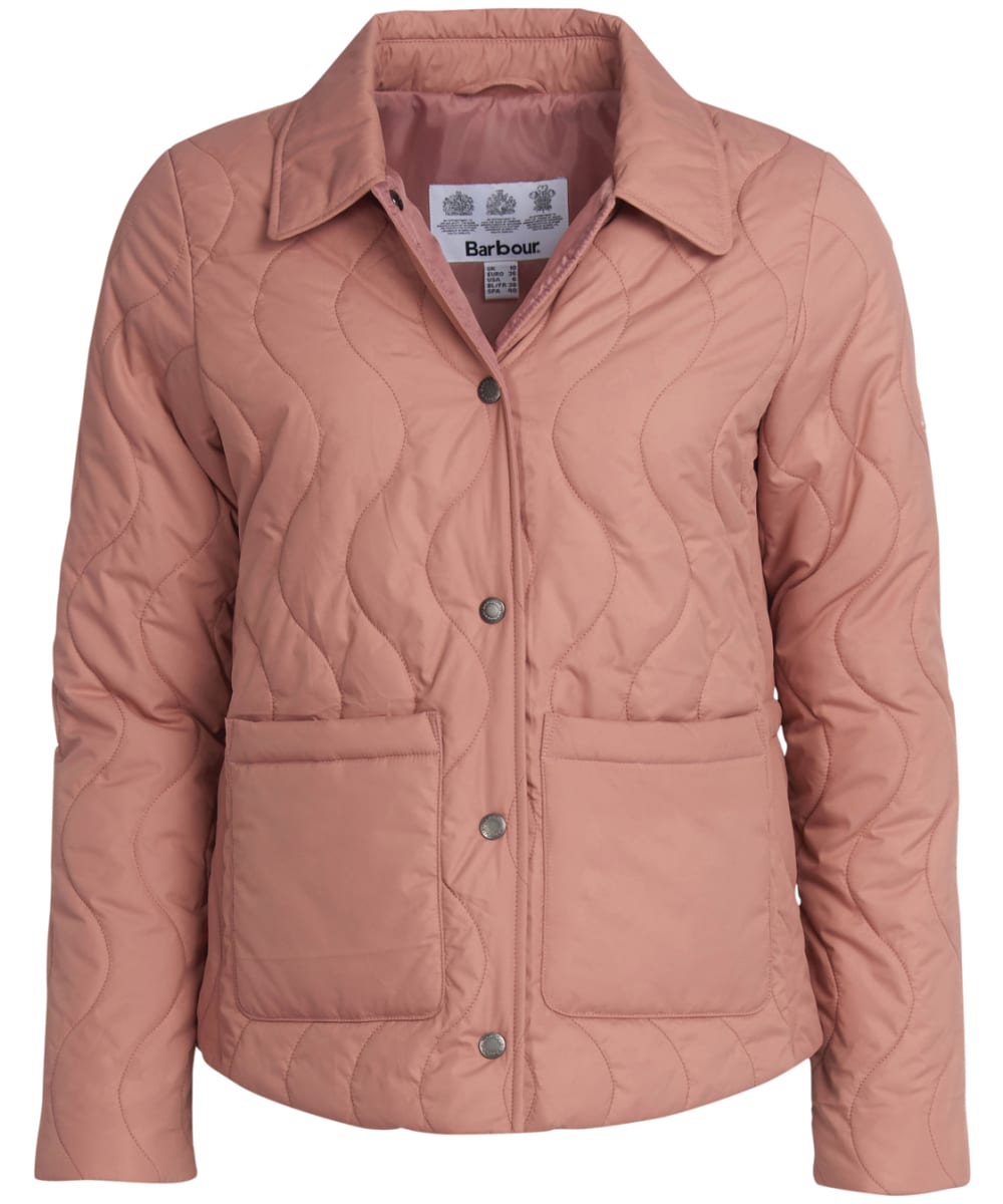 View Womens Barbour Barmouth Quilted Jacket Soft Coral UK 14 information