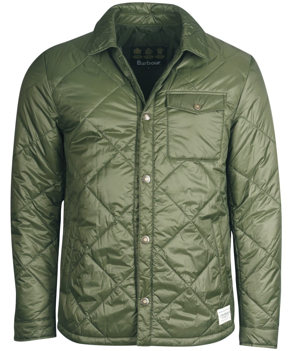 View Mens Barbour Summer Shirt Quilted Jacket Olive UK L information