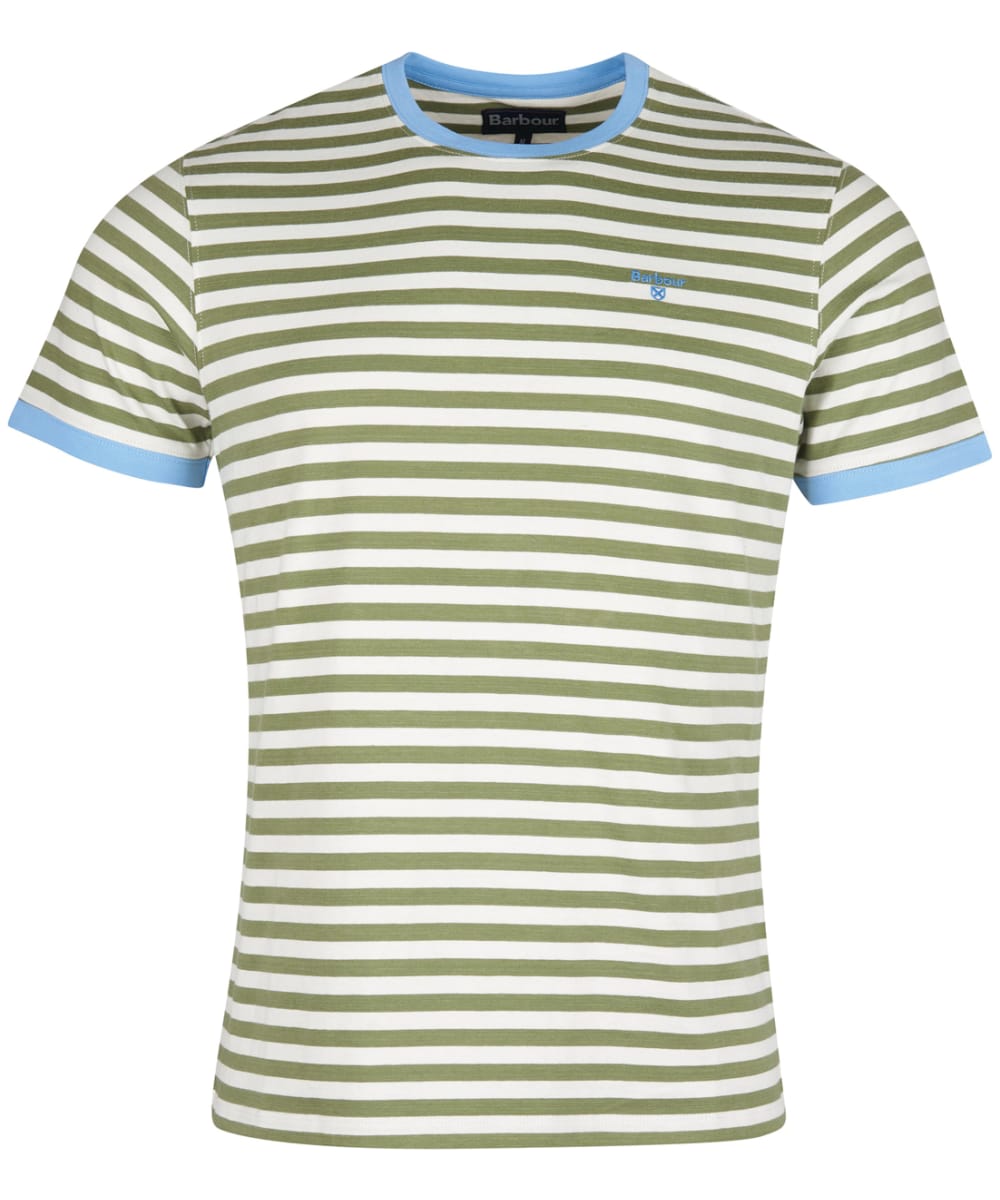 View Mens Barbour Quay Stripe Tee Burnt Olive UK S information