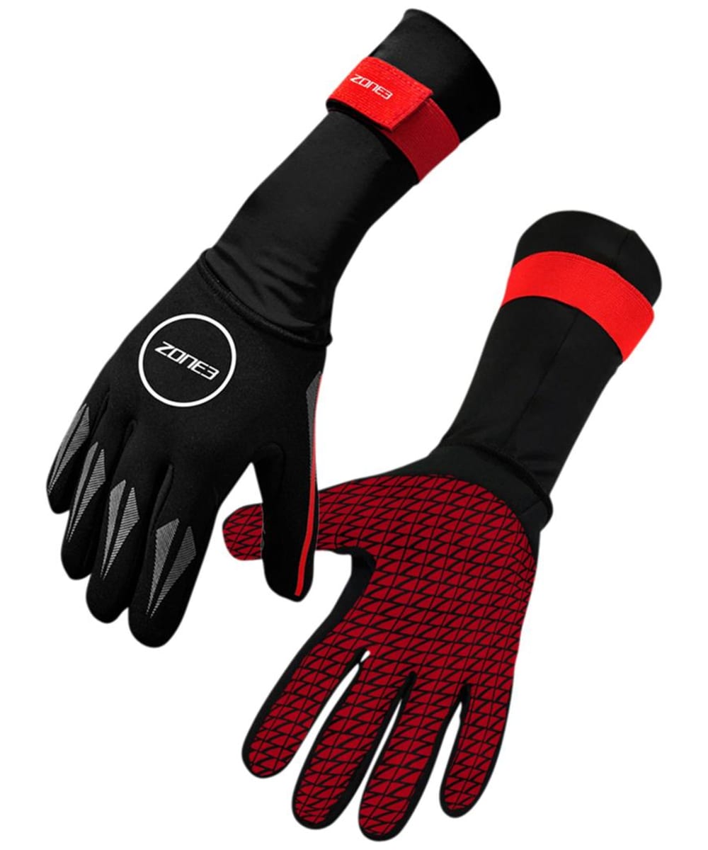 View Zone3 Neoprene Gripped Palm Swim Gloves Black Red L 3743 information
