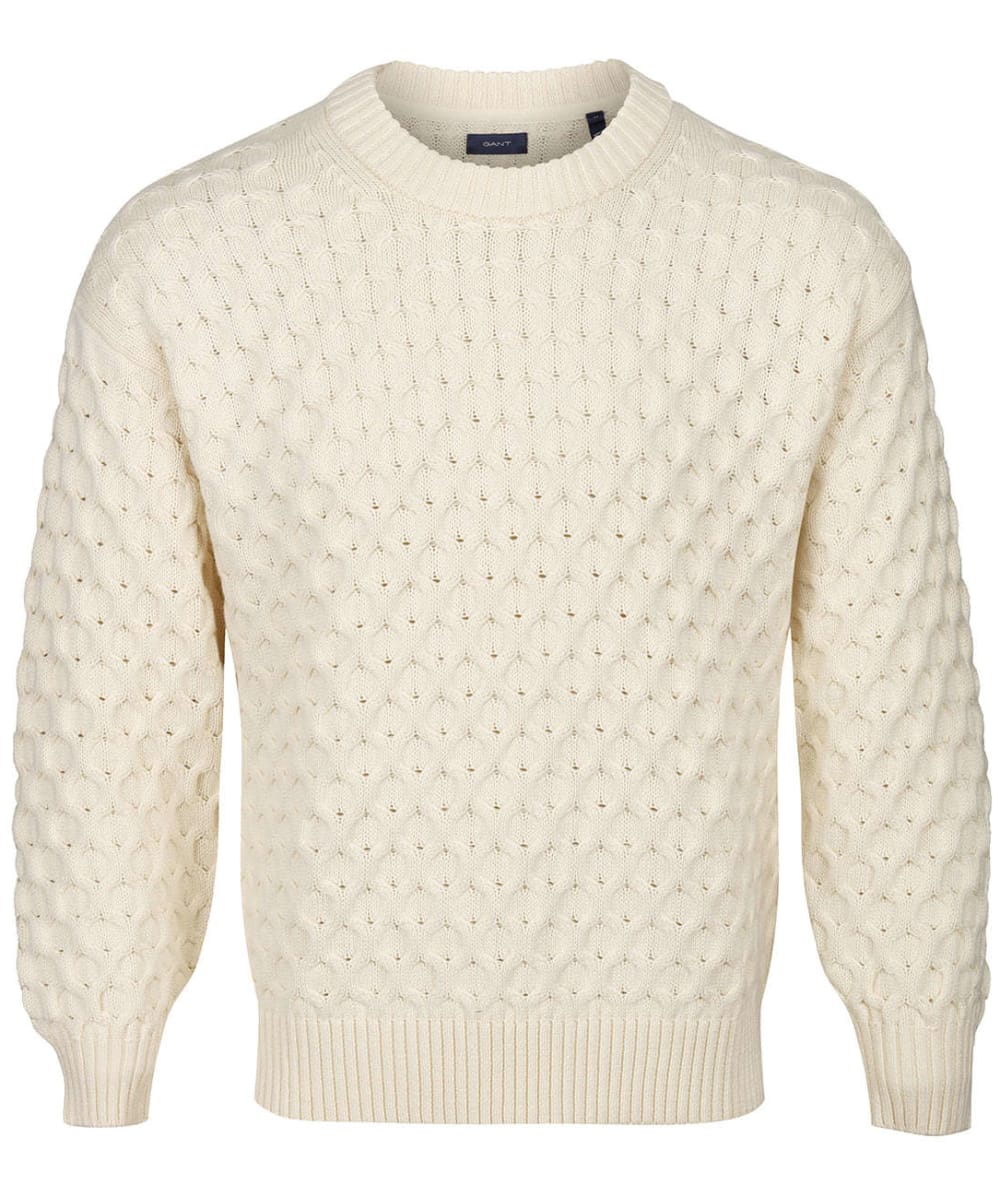 View Womens GANT Cable Structure Crew Neck Knit Cream UK 1012 information