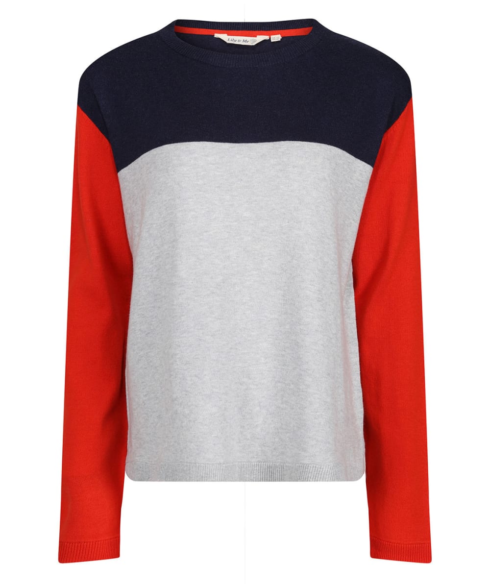 View Womens Lily Me Meadow Colour Block Jumper Tomato Red UK 8 information