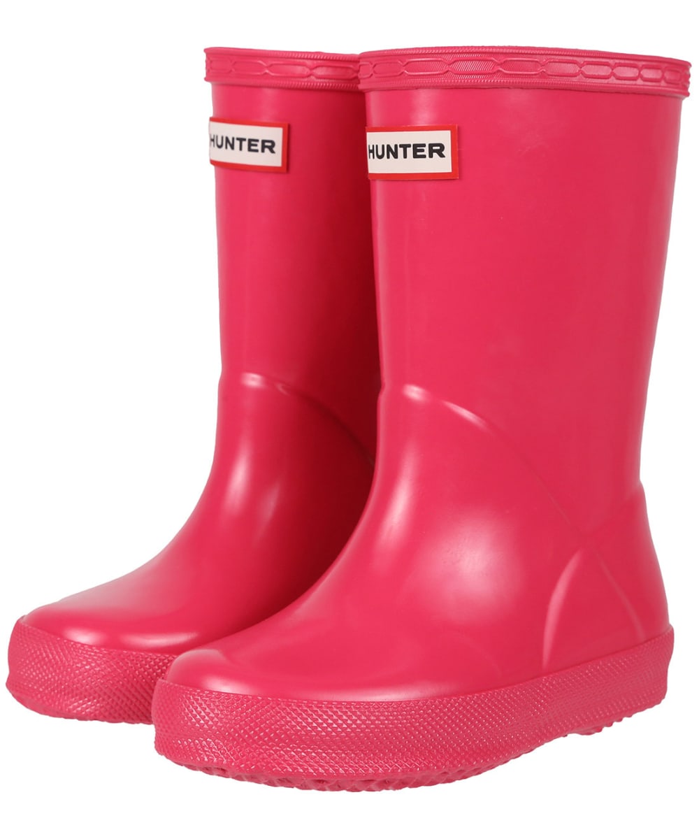View Kids Hunter Original First Classic Gloss Wellington Boots Bright Pink UK 13 information