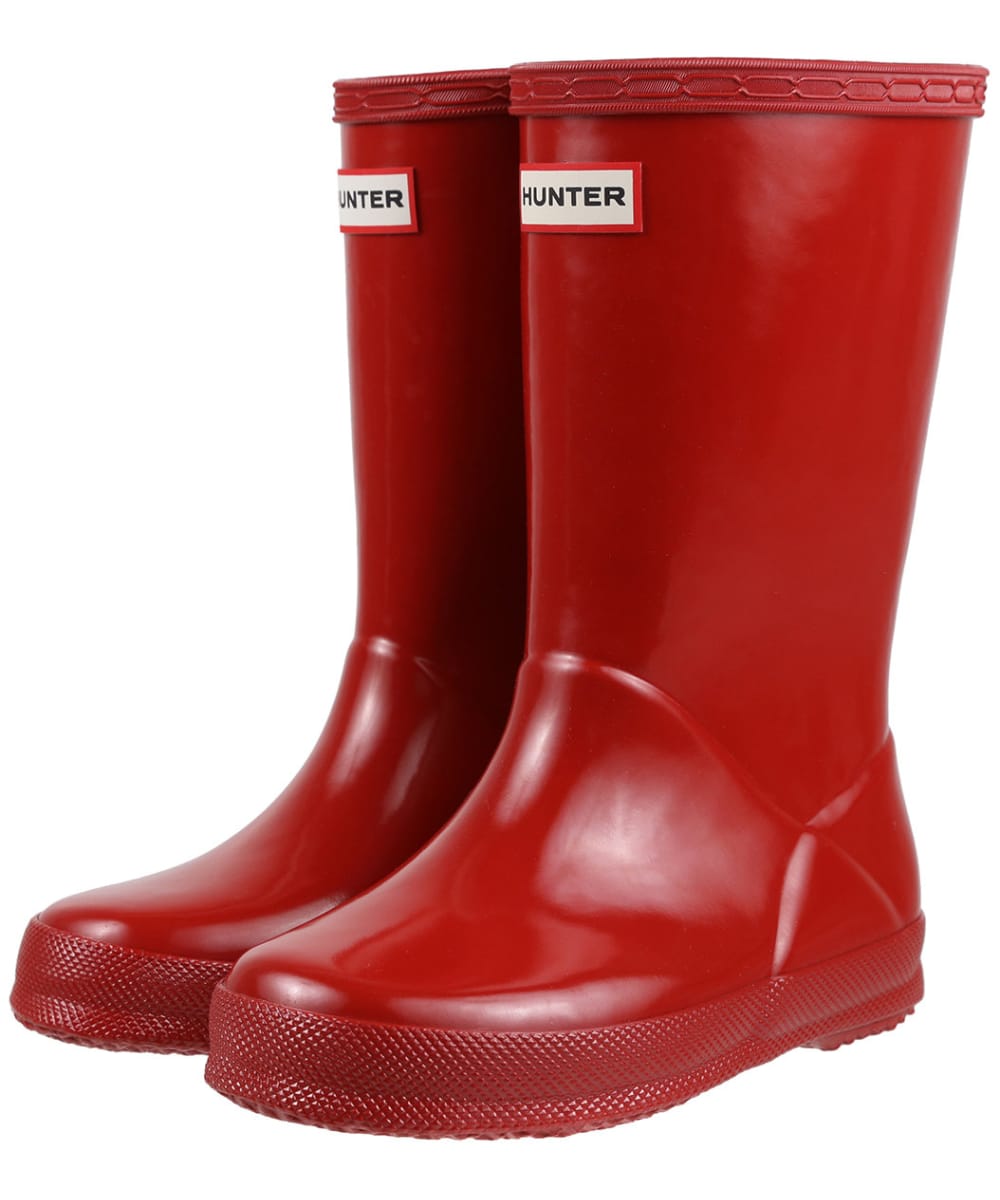 View Kids Hunter Original First Classic Gloss Wellington Boots Military Red UK 10 information