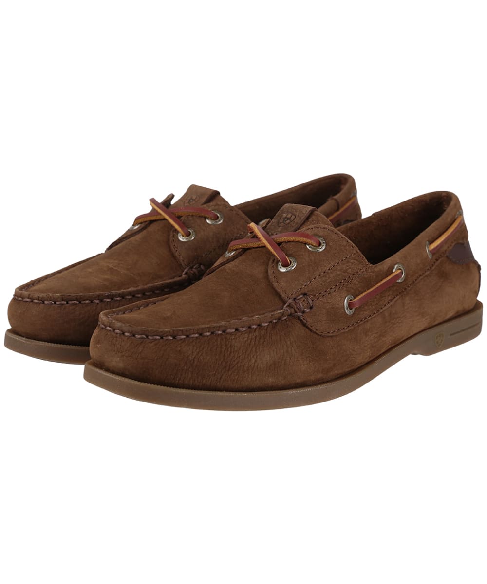 View Womens Ariat Antigua Leather And Nubuck Boat Shoes Chocolate Brown UK 6 information