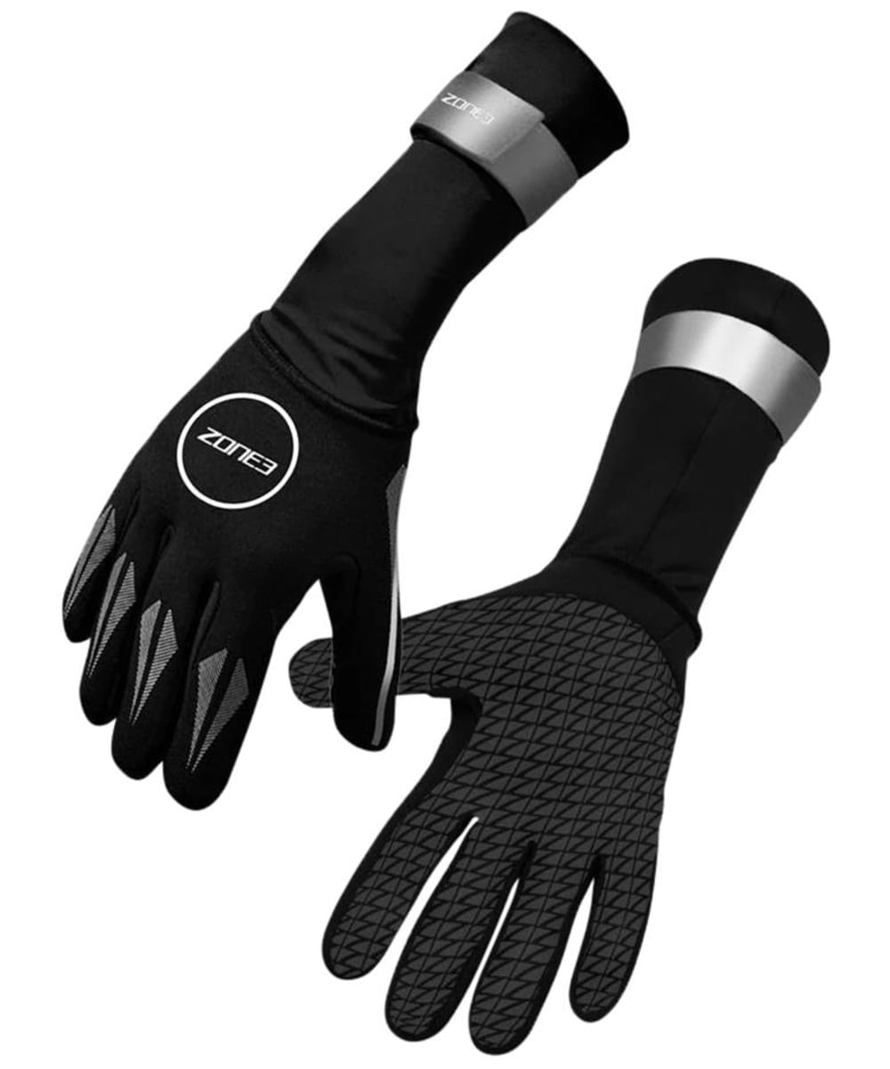 View Zone3 Neoprene Gripped Palm Swim Gloves Black Reflective Silver XS 226 information