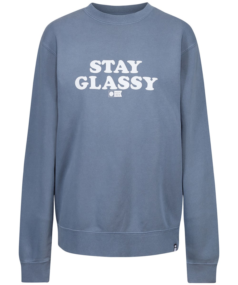 View Womens Salty Crew Stay Glassy Boyfriend Crew Long Sleeve Sweater Harbour Blue M information