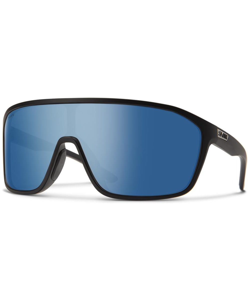 View Smith Boomtown Wrap Around Biking Cycling Sunglasses ChromaPop Polarized Blue Matte Black One size information