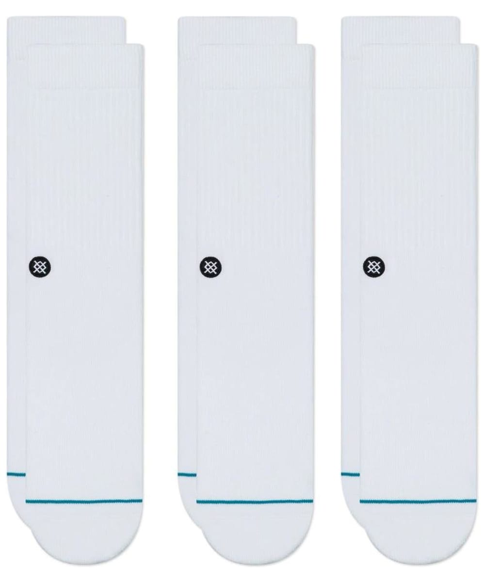 View Stance Icon Crew Socks 3 Pack White S 355 UK information