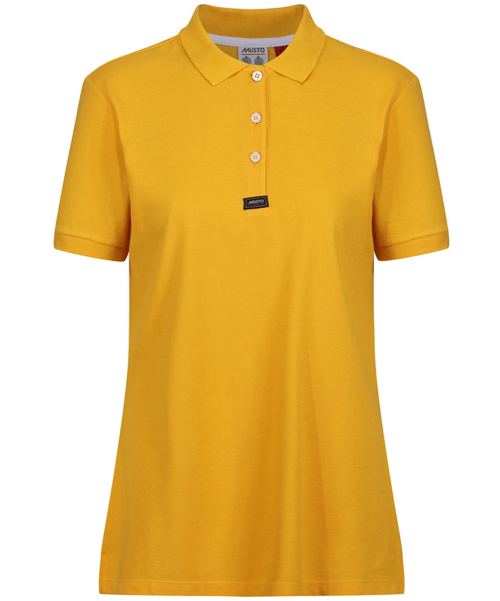 View Womens Musto Essential Cotton Pique Polo Shirt Essential Yellow UK 14 information