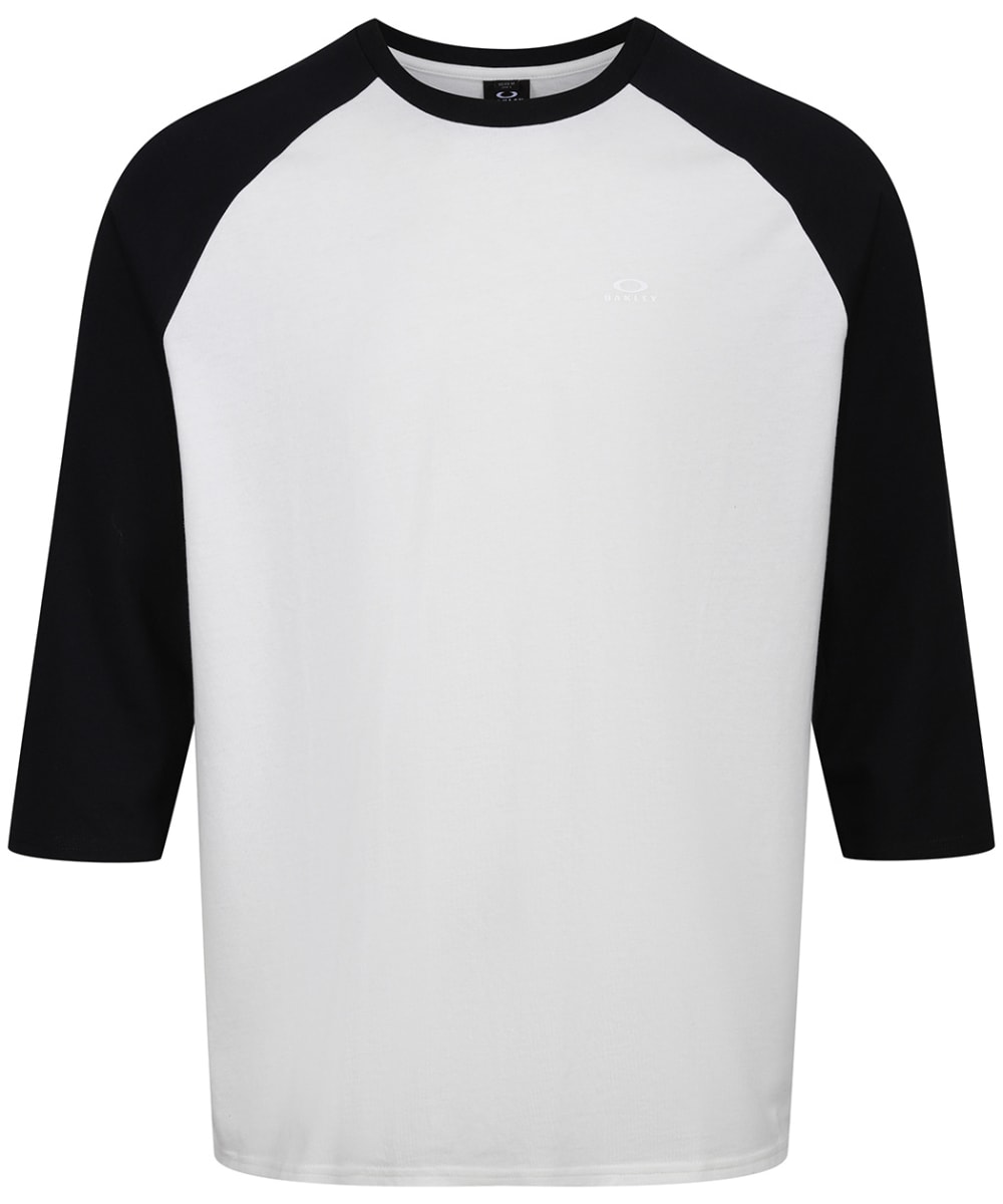 View Mens Oakley Relax 34 Sleeve Raglan Cotton TShirt Off White Black XL information