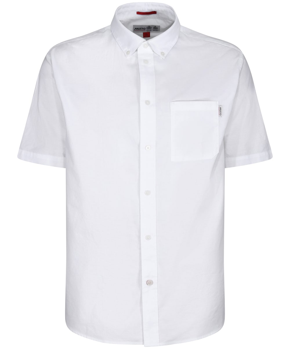 View Mens Musto Essential Short Sleeve Oxford Shirt White UK M information