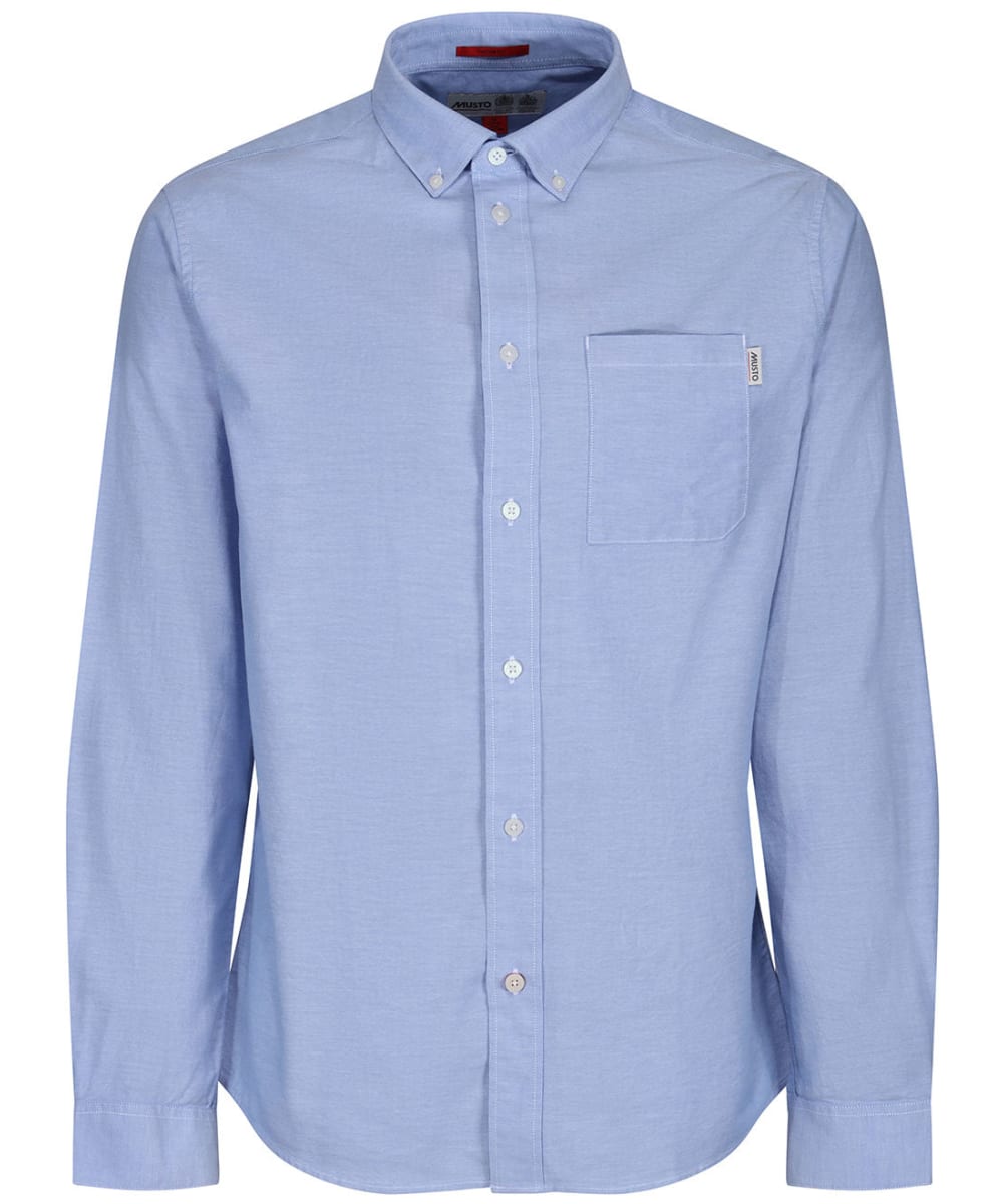 View Mens Musto Essential Long Sleeve Oxford Shirt Pale Blue UK M information