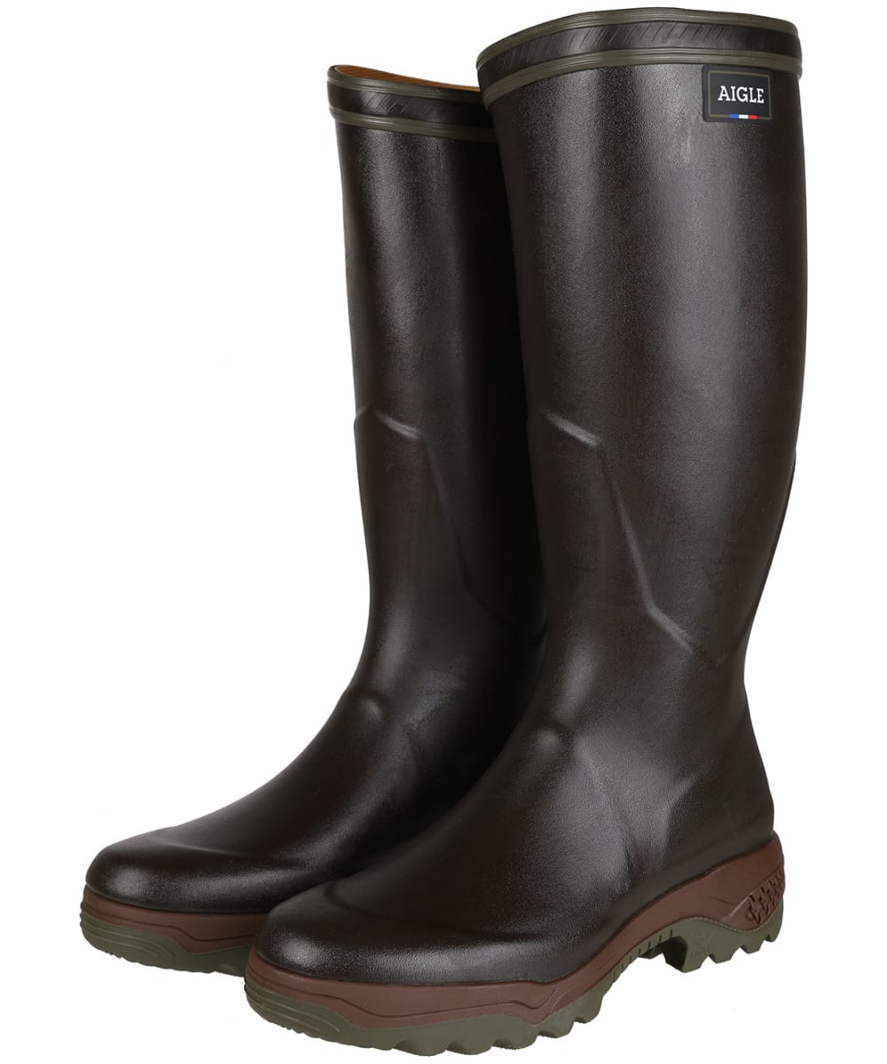 View Aigle Parcours 2 Cambrelle Lined Rubber Wellington Boots Brown UK 35 information