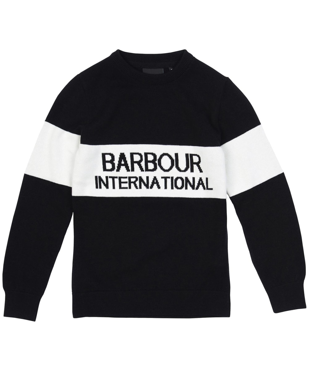 View Boys Barbour International Coil Crew Sweater 69yrs Black 67yrs S information