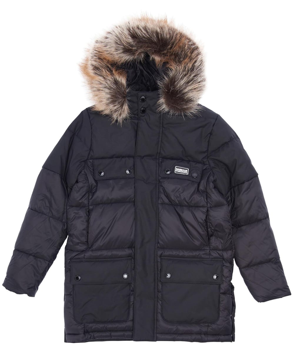 View Boys Barbour International Redford Parka Quilted Jacket 69yrs Black 67yrs S information