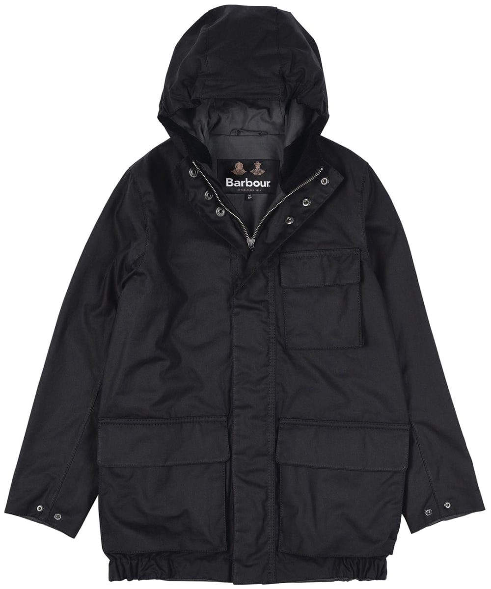 View Boys Barbour International Granby Waxed Jacket 69yrs Black M 89yrs information