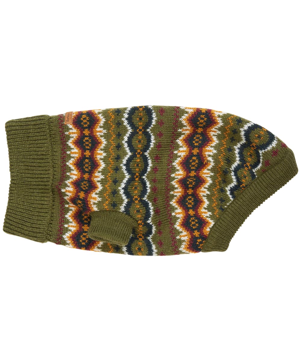 View Barbour Case Fair Isle Dog Jumper Olive S information